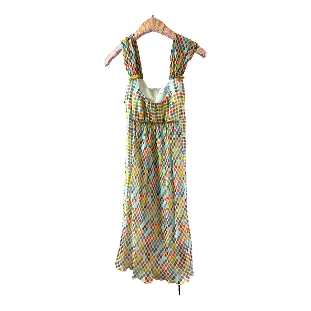 Trina Turk multicolored polka dot lined silk dress